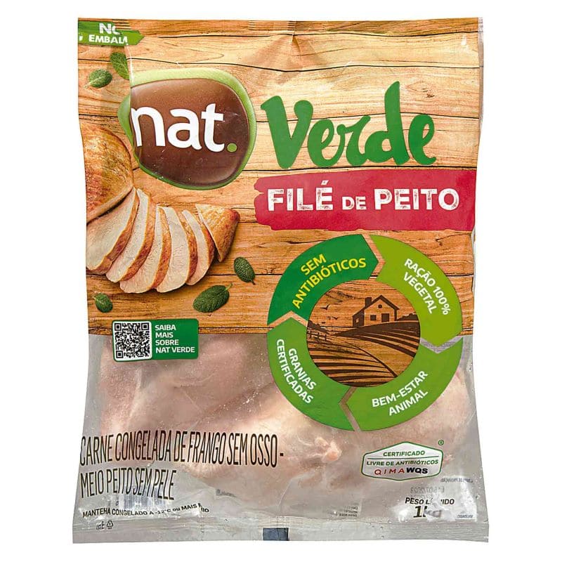 Filé de Peito de Frango congelado Nat Verde 1kg